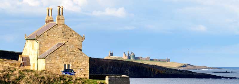 Howick bathing house, Cullernose Point & Dunstanburgh Castle